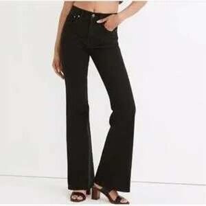 Madewell The Perfect Vintage Flare Jean High Rise Black Denim Size 25